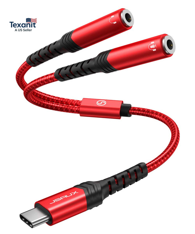 USB C to Dual 3.5Mm Female Headphone Splitter, Type C to Dual 3.5Mm Female Aux Y