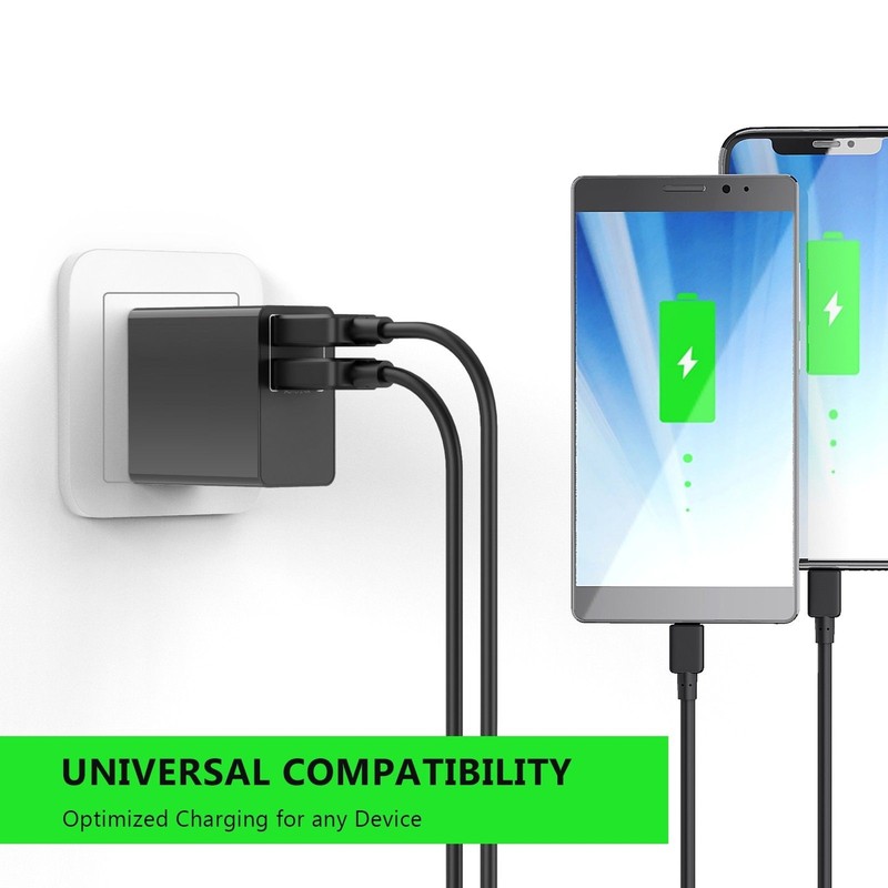 ESOULK 12W 2.4A Dual USB Wall Charger Adapter fast charger (bk) gallery