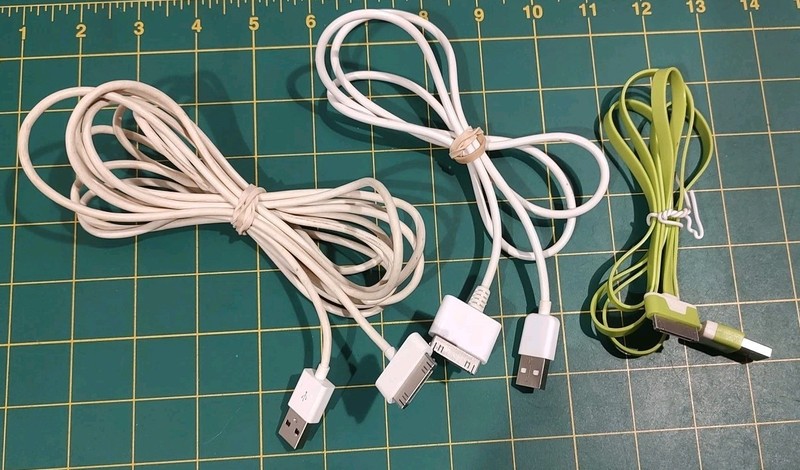 Lot Of 3 USB Data Sync Cable Cord Chargers for iPhone, iPod Nano - 30 Pin To USB gallery