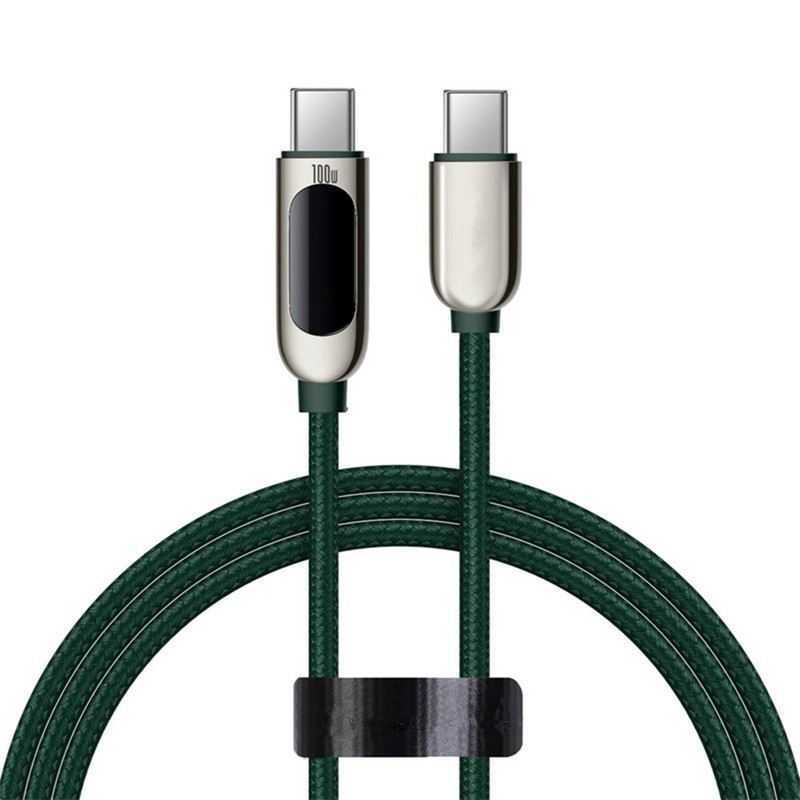 5A 100W PD USB-C Data Charging Cable LED Display Fast Charger Type-C to Type-C gallery