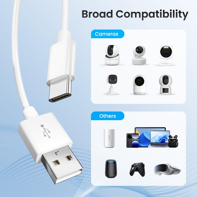 20FT USB to USB C Long Cable, 2PCS Type C Power Cord for Charging & Data Transfe gallery