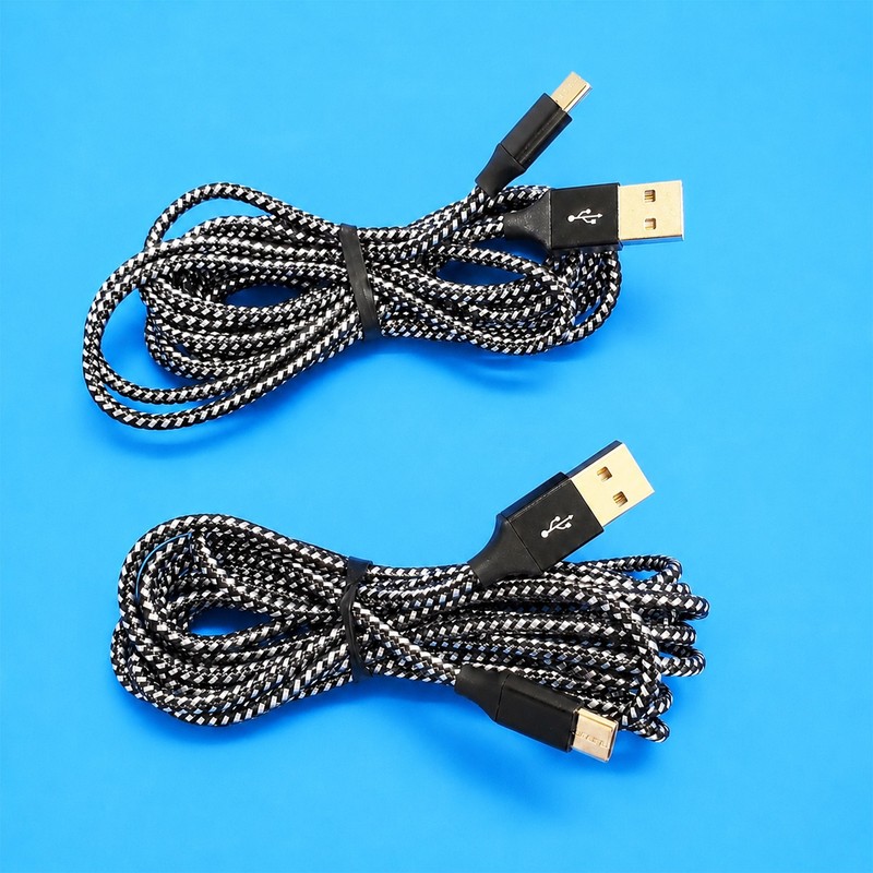 Two 10 foot Long USB-C Charging Cables for Android & iPhone 15/16 Samsung Google gallery