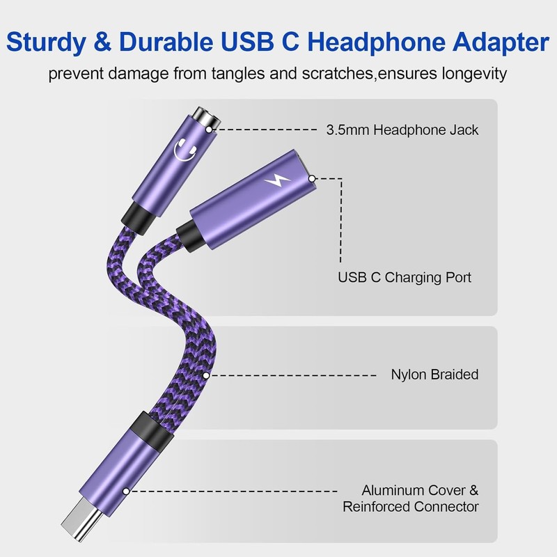 USB C Samsung Headphone Adapter for Galaxy S24 S23 FE S22 Ultra S21 FE S20 A5 gallery