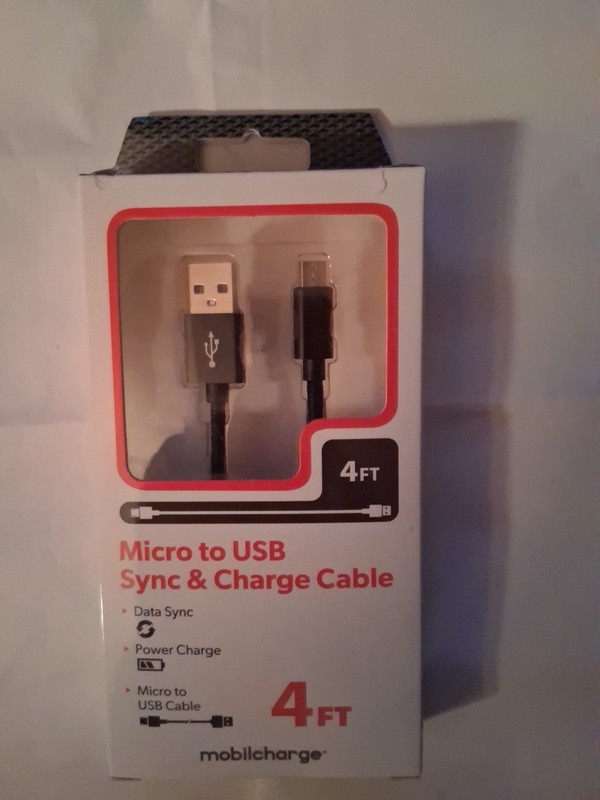 MobilEssentials 6 Ft. Micro USB Sync & Charge Charger Cable (Black)