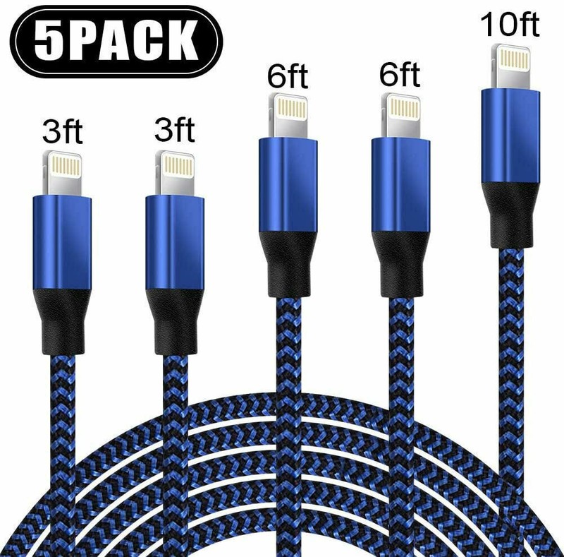 5x Heavy Duty Fast Charger Cable Charging Cord For iPhone 8 X XS 11 12 13 14 Max gallery