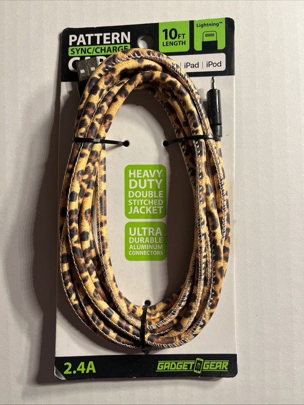 Gadget Gear Sync & Charge Pattern Cable 10ft