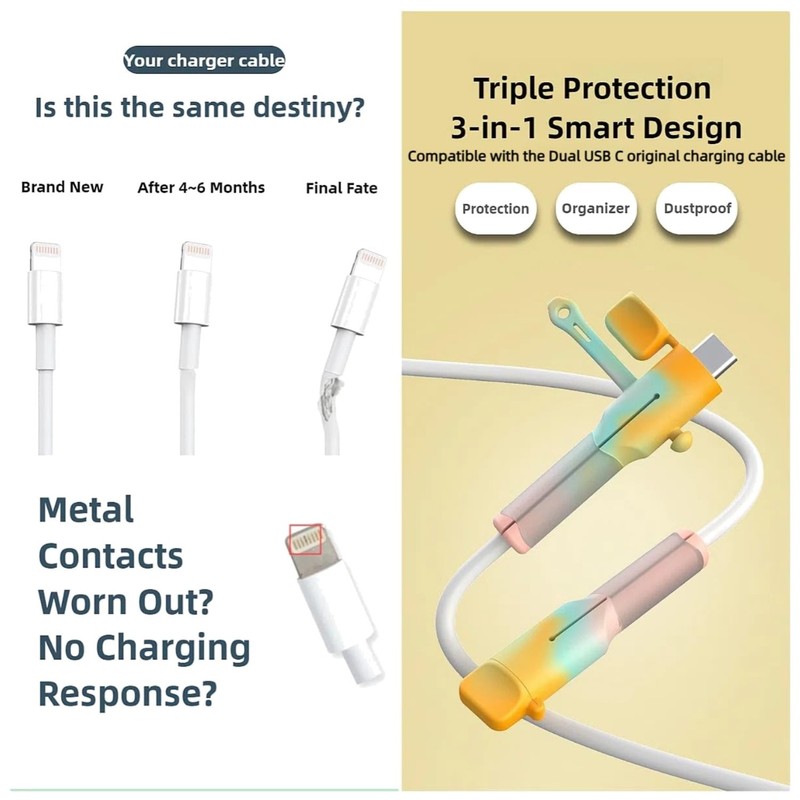 Silicone Cord Savers for Android Type C - 12pcs