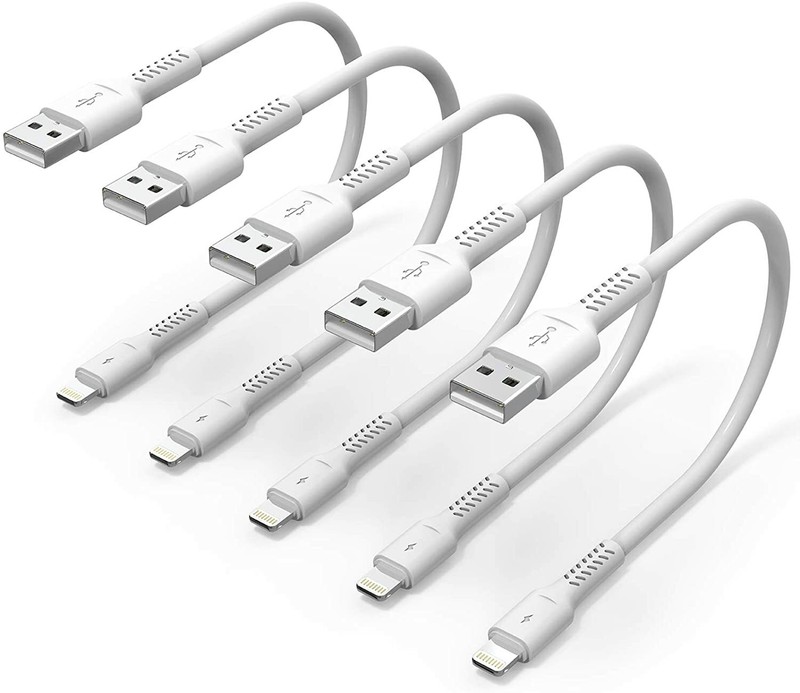 Mini 6 inch Short I phone Charger Cable Fast Charging Cord 6 In 5 Pack