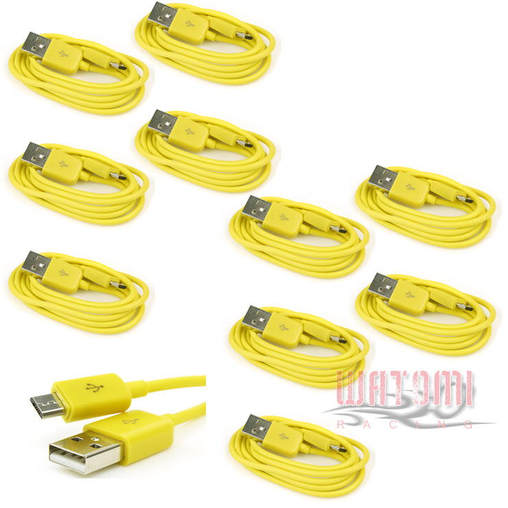 10X 10FT MICRO USB DATA CHARGER CABLE YELLOW NOKIA LUMIA 920 LG OPTIMUS G L9 G2