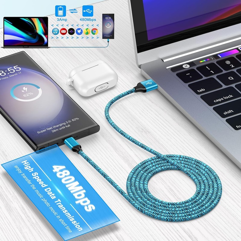 USB Type C Charger Cable 3FT 2 Pack for iPhone 16e 16 Pro Max 16 Plus 16 gallery