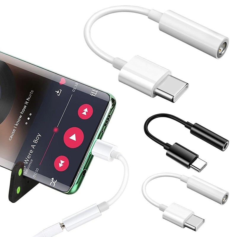 USB-C Type C Adapter Port to 3.5MM Aux Audio Jack Earphone Headphone Cable USB gallery
