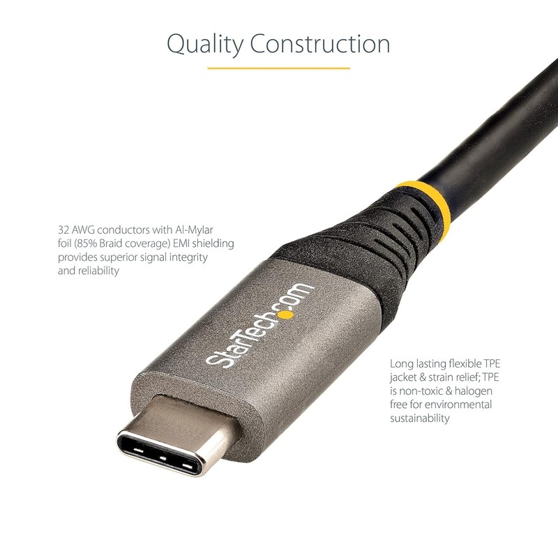 High-Performance 6.6ft USB-C Cable 100W, 4K Video, & Thunderbolt Compatibility gallery
