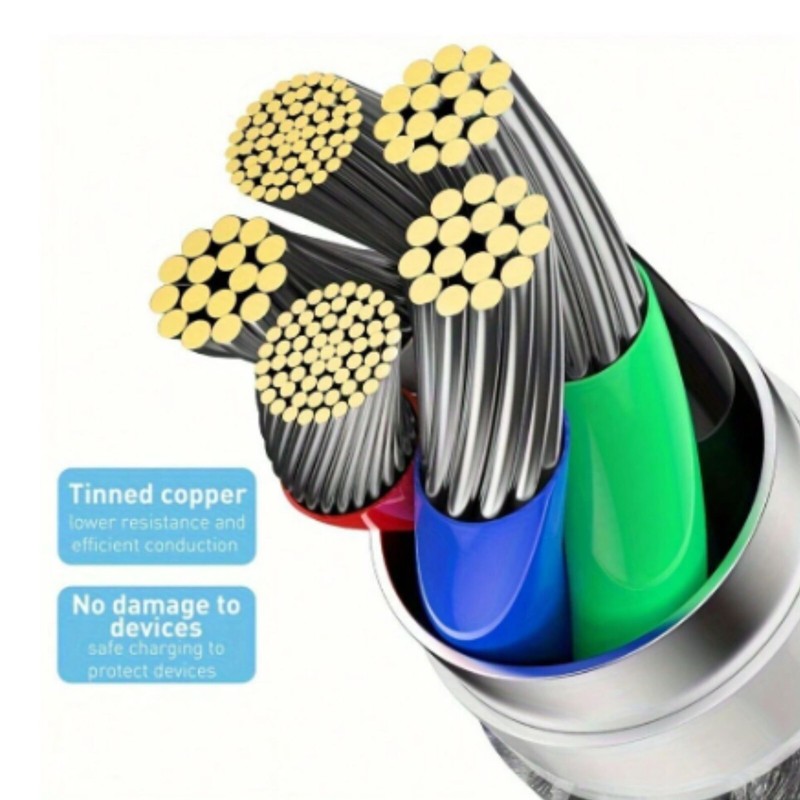 Multi Charging Cable Nylon Braided USB Type-C Universal 3 in 1 Cord Adapter, 4Ft gallery