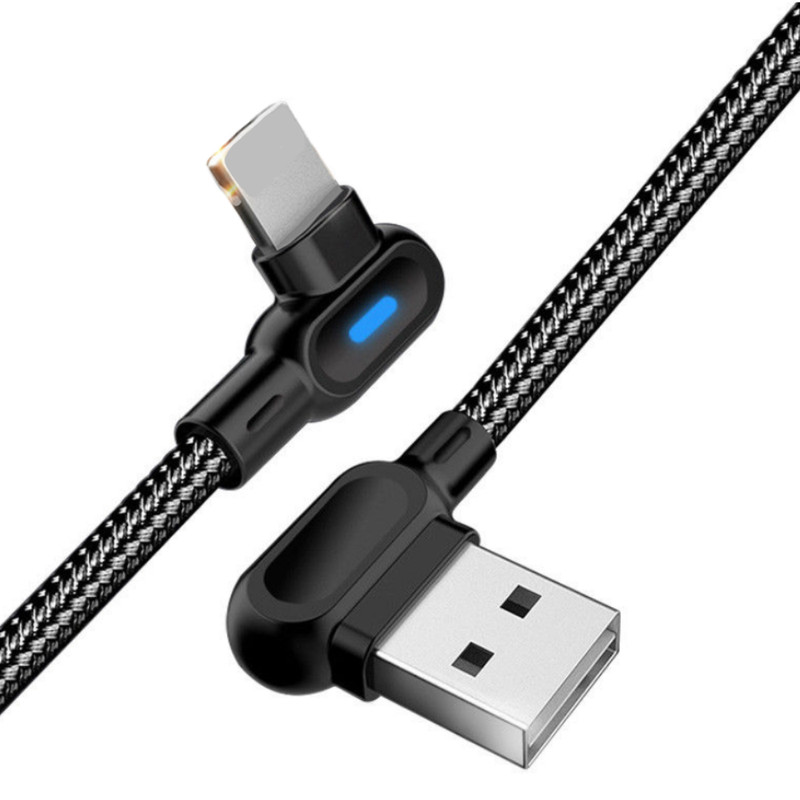 90 Degree Right Angle USB Charging Cable Charger Cord For iPhone 14 13 12 11 X 8