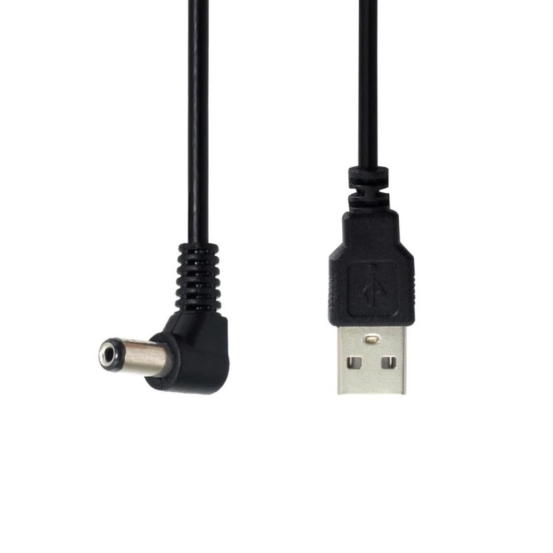 Right Angled 90° USB 2.0 Type A Male to DC 5.5x2.1mm Connector Cable 100cm gallery