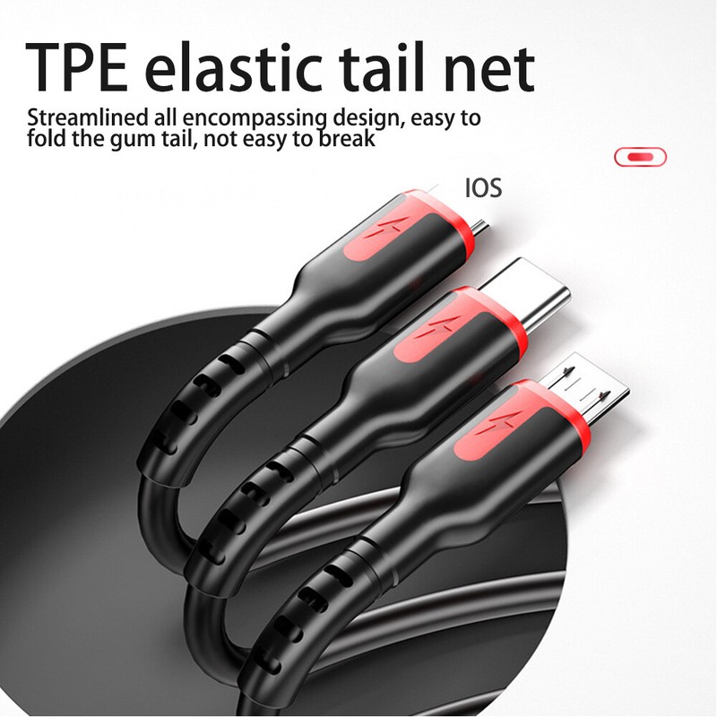 3in1 Multi Head USB Cable Charger Fast Charging Data Sync for iPhone Sumsang US gallery