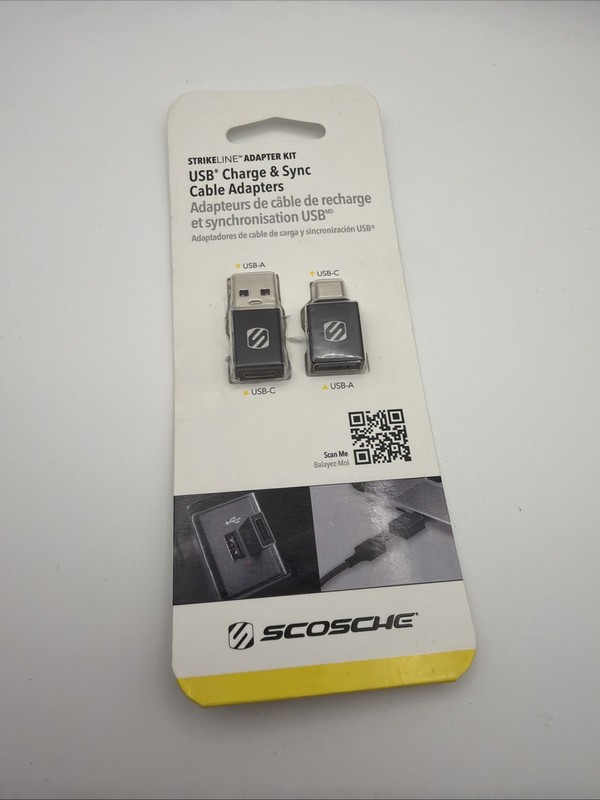 Scosche Strikeline Adapter Kit USB-C to USB-A & Type-C Converter