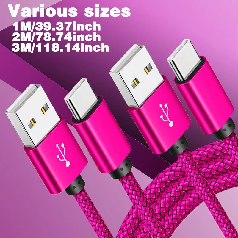 USB a to Type C Charging Cable Nylon Data Cable Fast Charger for Huawei Samsung gallery