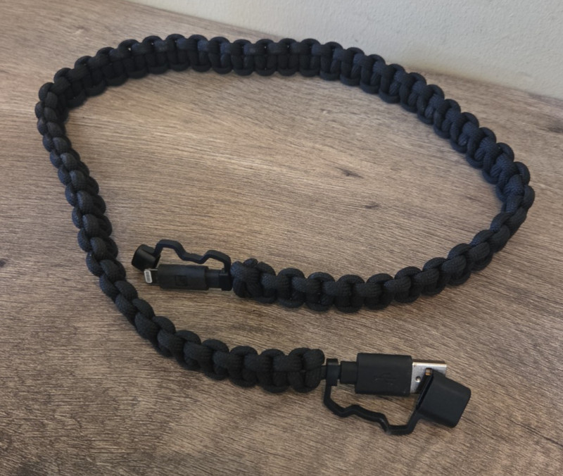 Charging cable USB-A Paracord Braided Cable 3.2 ft iPhone iPad 3.4A see photos