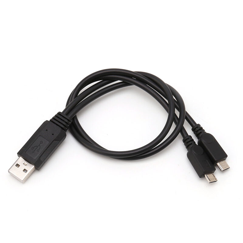 Portable 38cm USB Male Universal Micro USB Dual Male Y Adapter Splitter Cable gallery