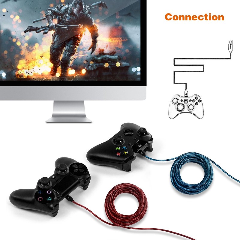 Micro USB Cable 15ft,Extra Long Braided Android Charging Cords, 2Pack Colorfu... gallery
