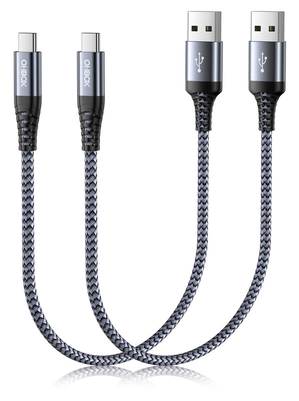 Fast Charging USB A to USB C Cable 1FT - 2 Pack, Durable Braided Type C Charger gallery