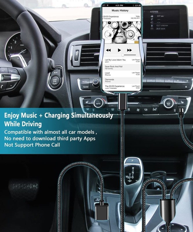USB C to 3.5mm Aux Audio Cable, 2 in 1 C Car Stereo Black gallery