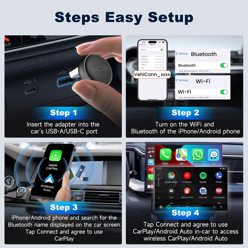 Mini Ultra 3 Wireless CarPlay & Android Auto Adapter, Convert Factory Wired t... gallery