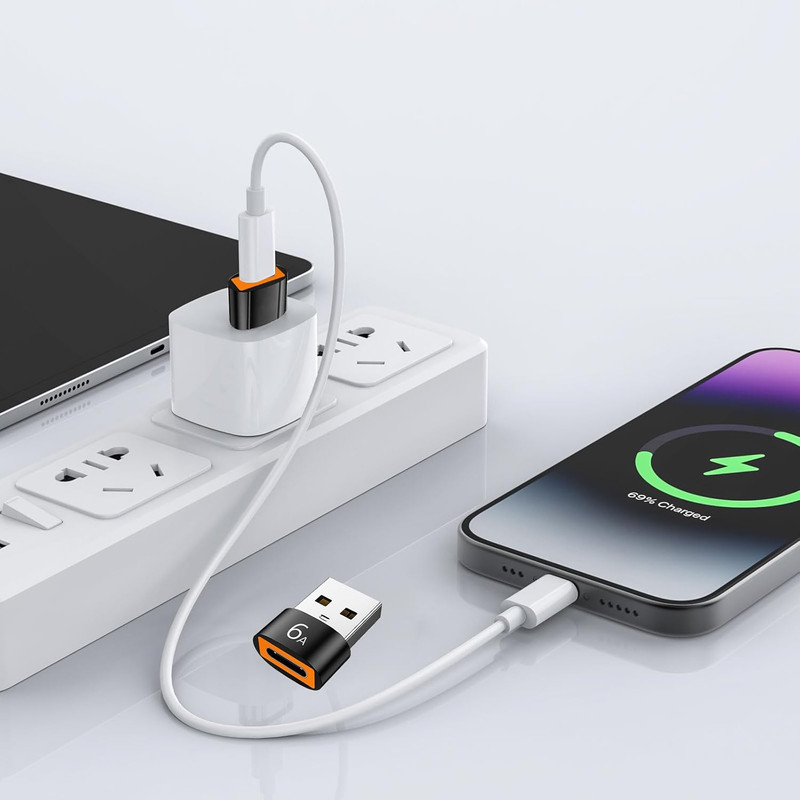 10-Pack 10Gbps/120W USB C to USB Adapter & C Male to 3.1 Female Charger,Compatib gallery