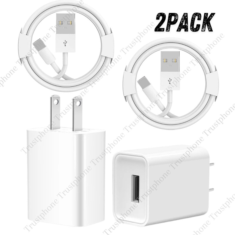 USB Wall Charger Block Fast Charging Cable For iPhone 6 7 8 SE XR XS 11 12 13 14