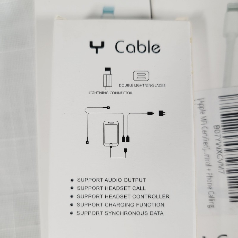 8 - Double Charging & Headset Y Cable Dongle For Apple Devices Bulk Lot gallery