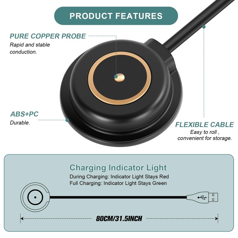 MCC 3 1A/1.5A/2A Magnetic Charging Cable 2 Pack Only Suitable for Odin/OdinMi... gallery