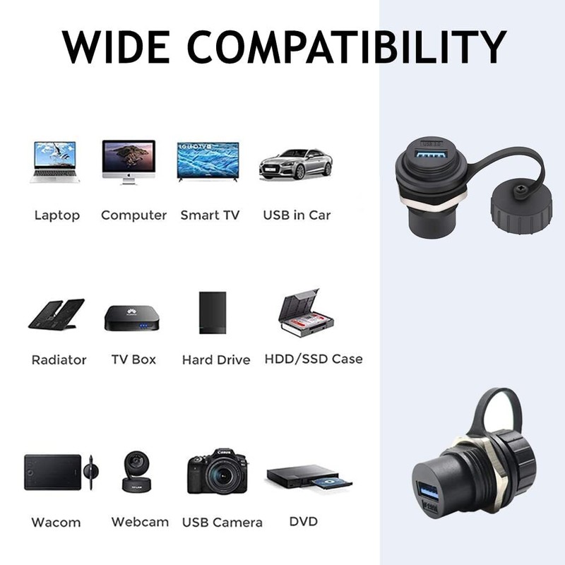 5pcs Usb3.0 Waterproof Connectorindustrial Panel Mount Bulkheadfemale To Female gallery