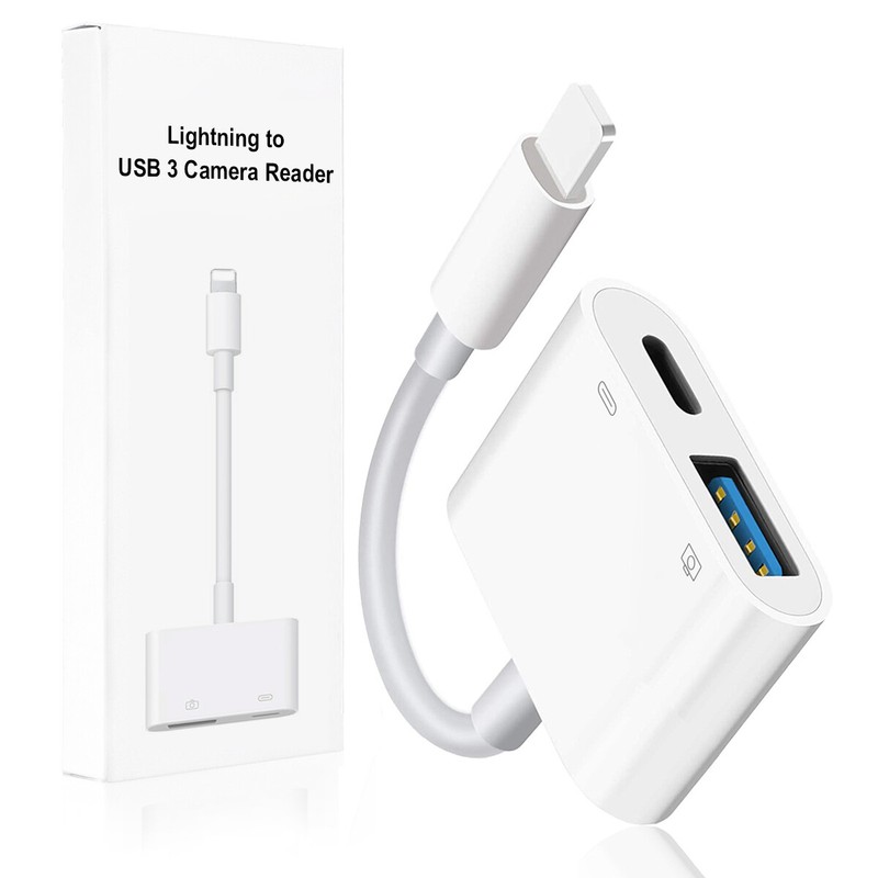 [Plug&Play] Portable USB Camera Adapter for iPhone 13 12 11 OTG w/Charging Port gallery