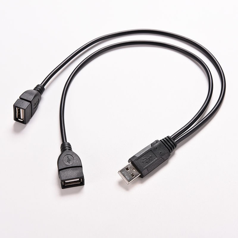 Replacement USB Cable Hub Transfer Y Splitter 2.0A Male To Dual USB Female Black gallery