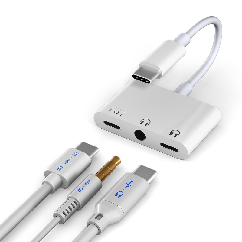 USB Splitter 1 in 3 Out Dual USB Headphone and Charger With 480Mbps Data, USB…