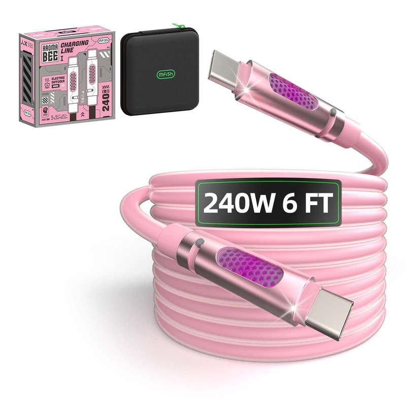 MFish 240W USB-C to USB-C Cable (PD 3.1 EPR), 480Mbps Speed, Fast Charging Ty...