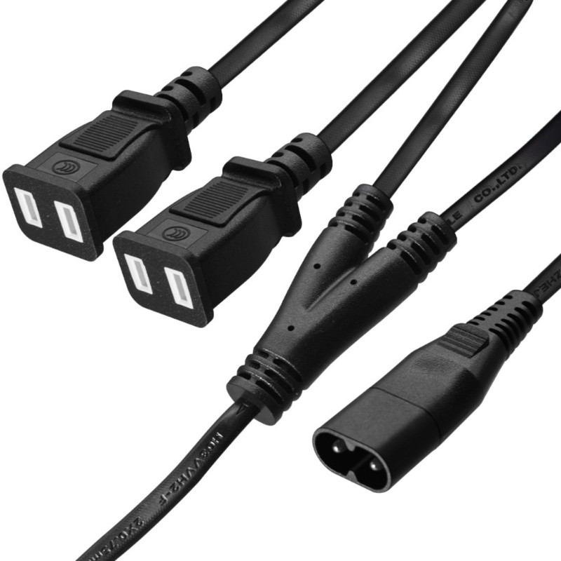 Heavy Duty C8 Plug to 2 Pin Outlet Converters Cable with Metal Conductors gallery