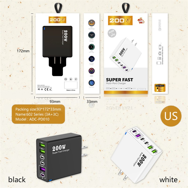 200W Fast Charging Type C Wall Charger For Samsung A15 A16 A17 A25 A55 A36 A57 gallery