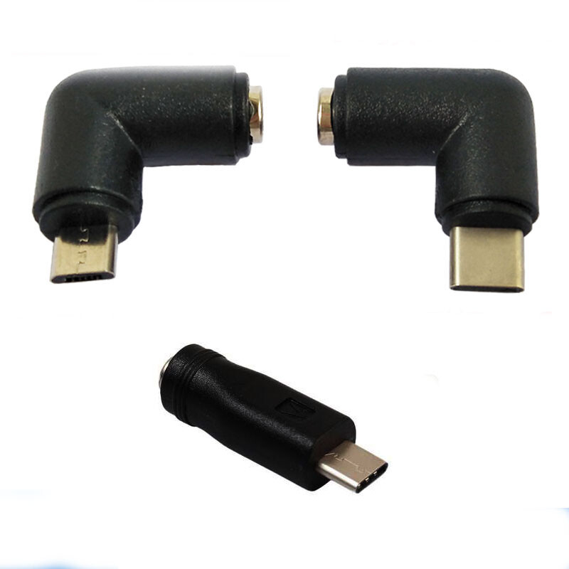 1× DC 5.5 * 2.1mm Female to Type C USB 3.1 Micro USB Male Connector Adapter Plug
