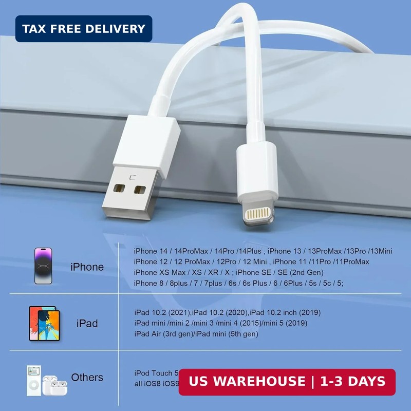 Estbuc iPhone Charger [Apple MFi Certified] 5pack 10FT Long Lightning Cable Fast gallery