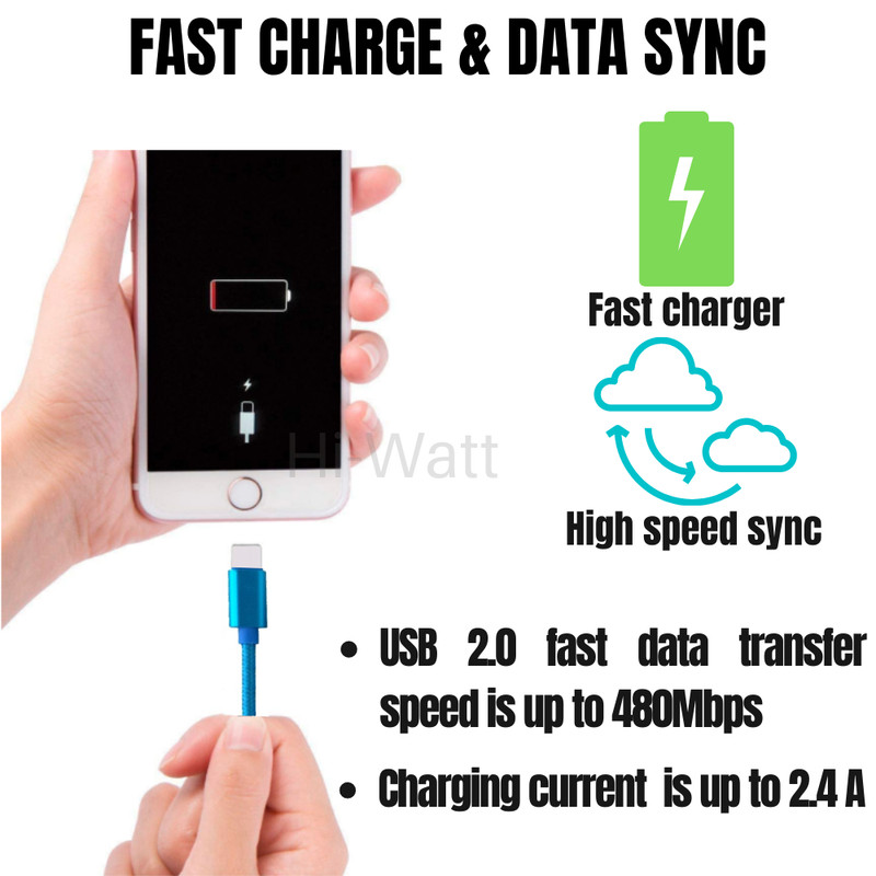For iPhone 14 13 12 11 XR 8 USB Charger Data Cable 10Ft Heavy Duty Charging Cord gallery