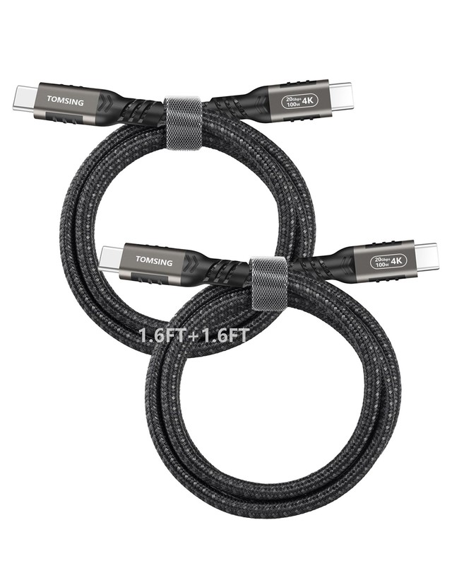 USB C to USB C 100W Fast Charging Cable 2 Pack 1.6FT, USB3.2 20Gbps Speed，Bra…