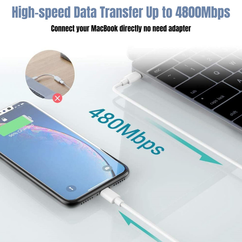 PD 20W Fast Charging Cable Type C to iPhone Cord Charger For iPhone 14 13 12 11 gallery