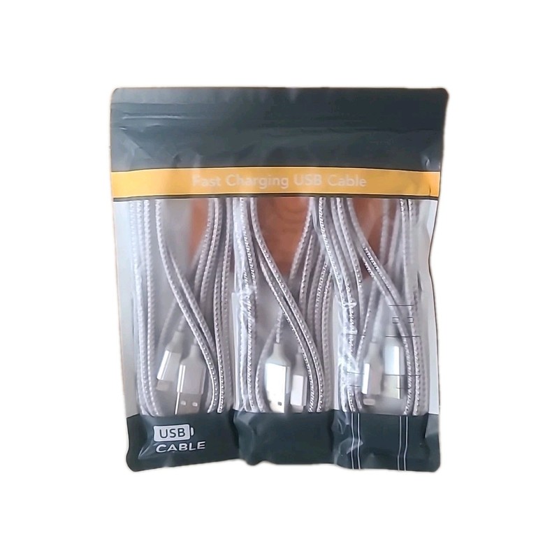 USB Cable 3 Pack Fast Charging USB