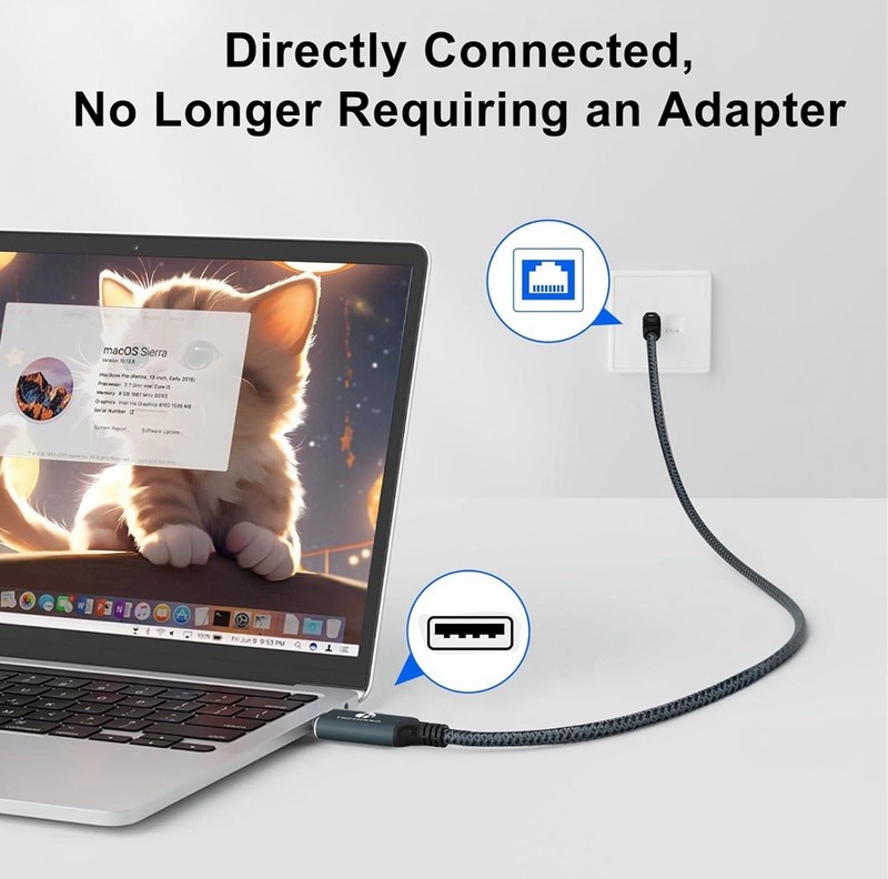 USB to Ethernet Cable 6.6FT, USB 3.0 A to RJ45 Male Cable Directly Connected ... gallery
