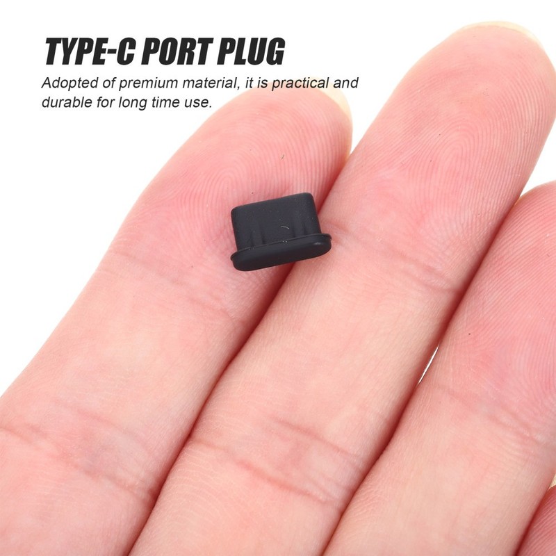 30Pcs Reliable Black Silicone USB Type C Port Stopper Caps for Laptop Protection gallery