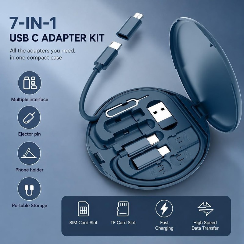 USB C Adapter Kit Multi Charging Cable Case Phone Holder gallery