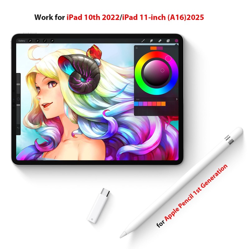 USB Pencil Adapter for Apple Pencil 1st Gen with iPad 11th 10th Gen Only, USB... gallery