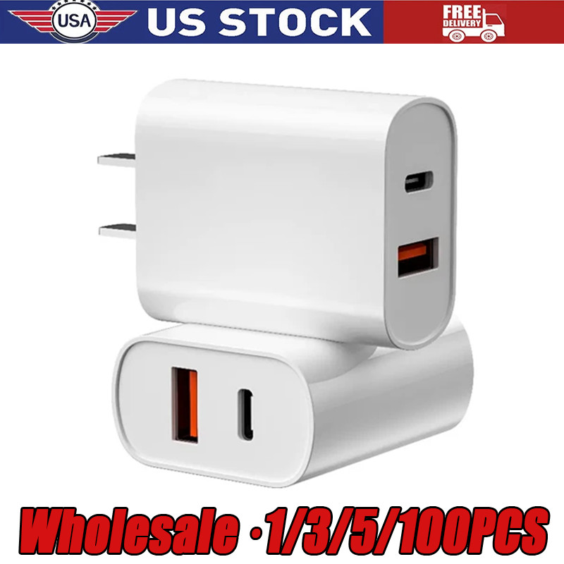 For iPhone 17 16 15 11 20W Fast Charger Block USB Type C Wall Power Adapter Lot